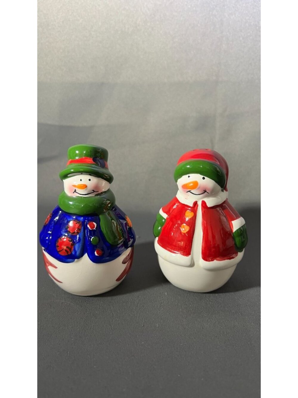 Festive Snowman Salt & Pepper Shaker Set For Holiday Table Decor